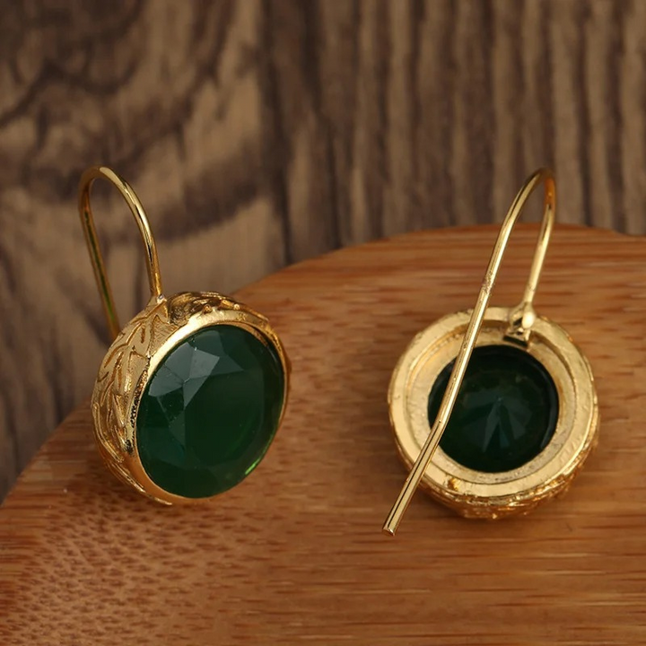 Levoire | Boucles D'Oreilles En Pierres Précieuses Vertes Plaquées Or