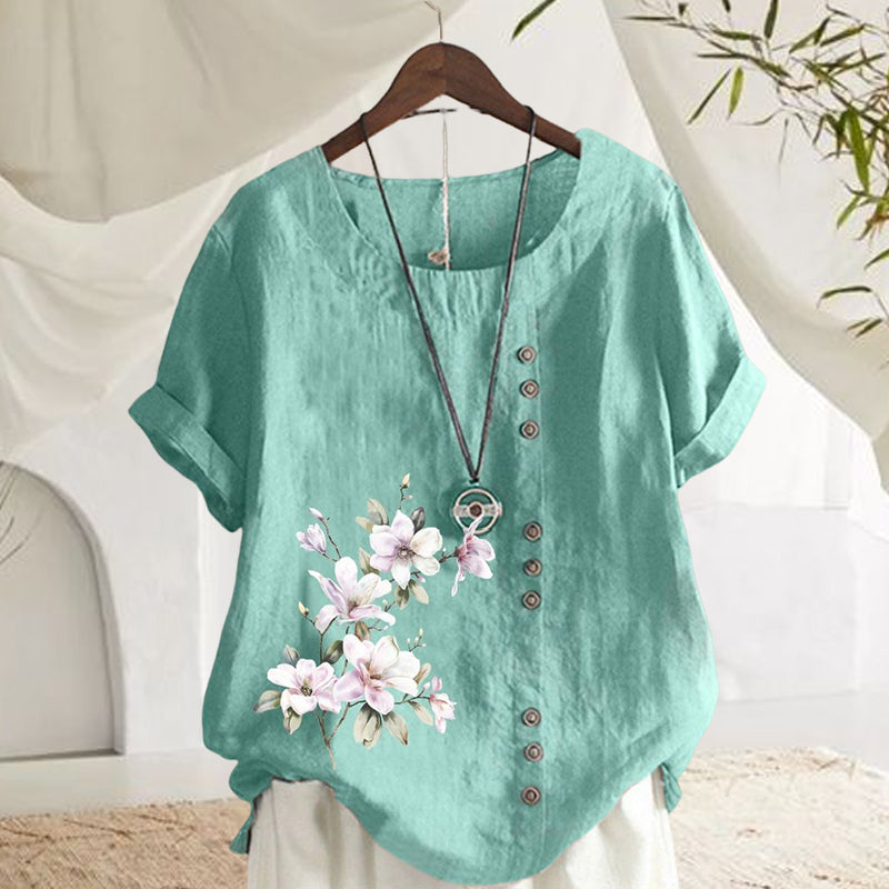 Levoire | Chemise en lin confortable en coton Cyan