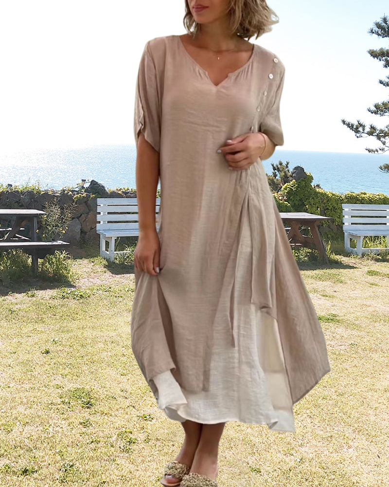Levoire | Robe courte à manches courtes asymétrique