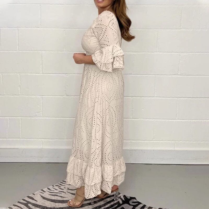 Levoire | Robe midi à manches volantées pour femme
