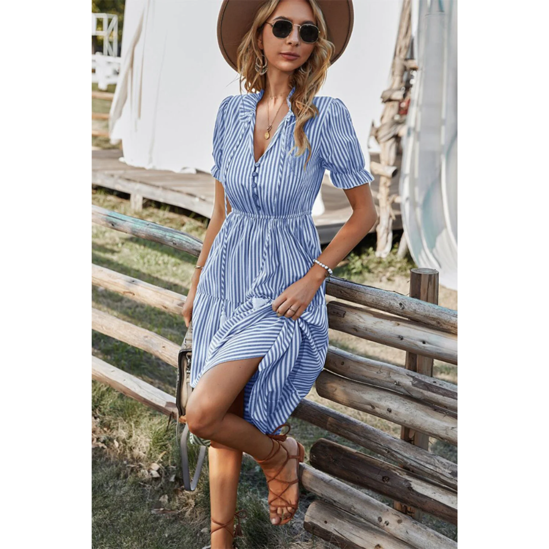 Levoire | Robe d'été midi à rayures pour dames