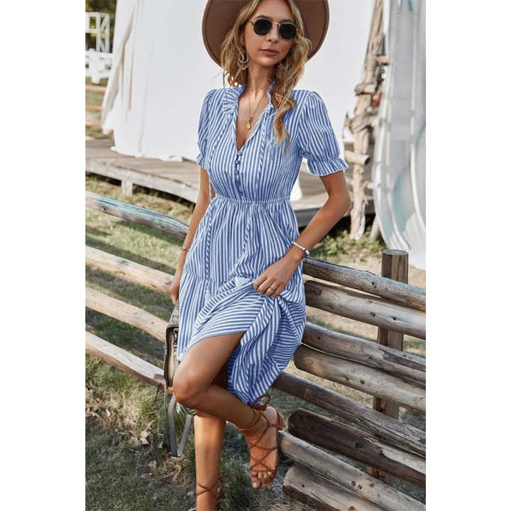 Levoire | Robe d'été midi à rayures pour dames