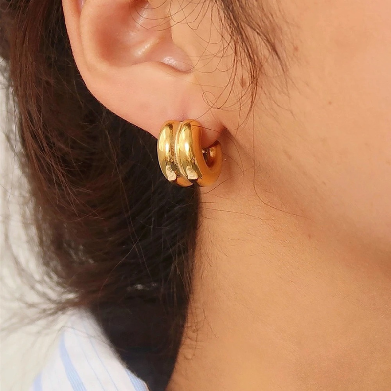 Levoire | Grandes Boucles D'Oreilles Cerceau Finition Dorée