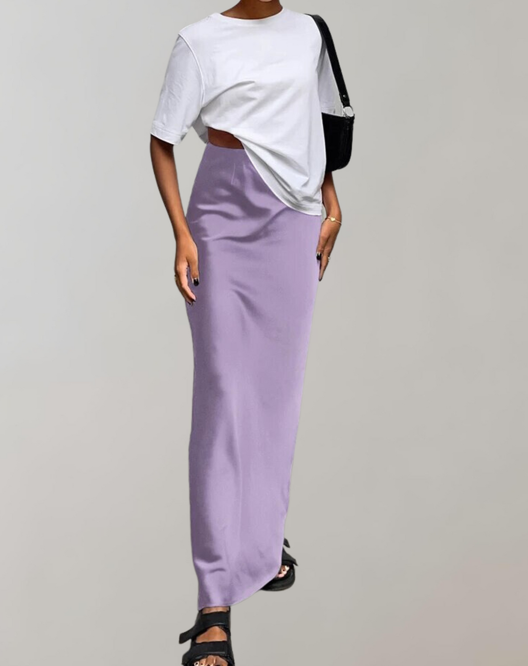 Levoire - Élégant Satin Noir Trompette Lilas
