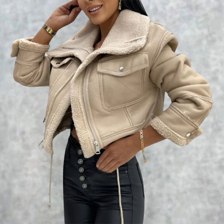 Levoire | Veste Longue à Manches Longues Chaleureuse avec Poches Beige