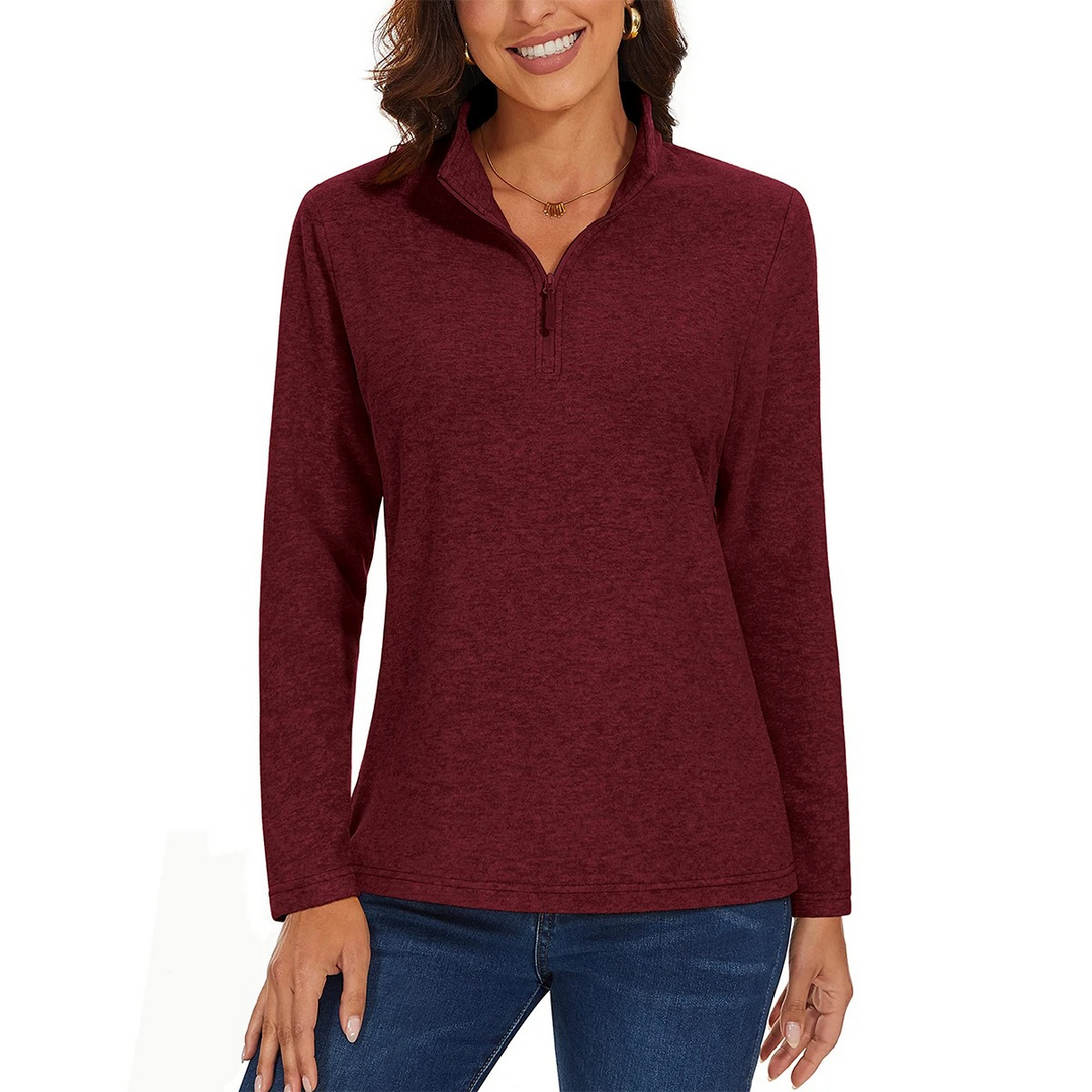 Levoire | Pull femme à fermeture éclair, motif en côtes et confort Rot