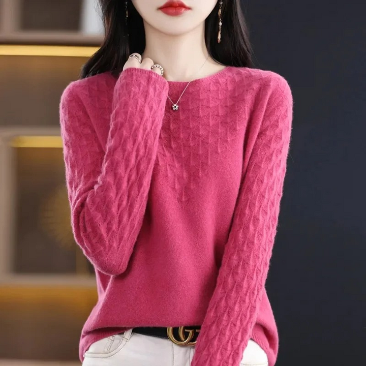 Levoire | Kashmir Pull pour Femmes Design de Tricot Élégant, Doux & Chaud Rosa