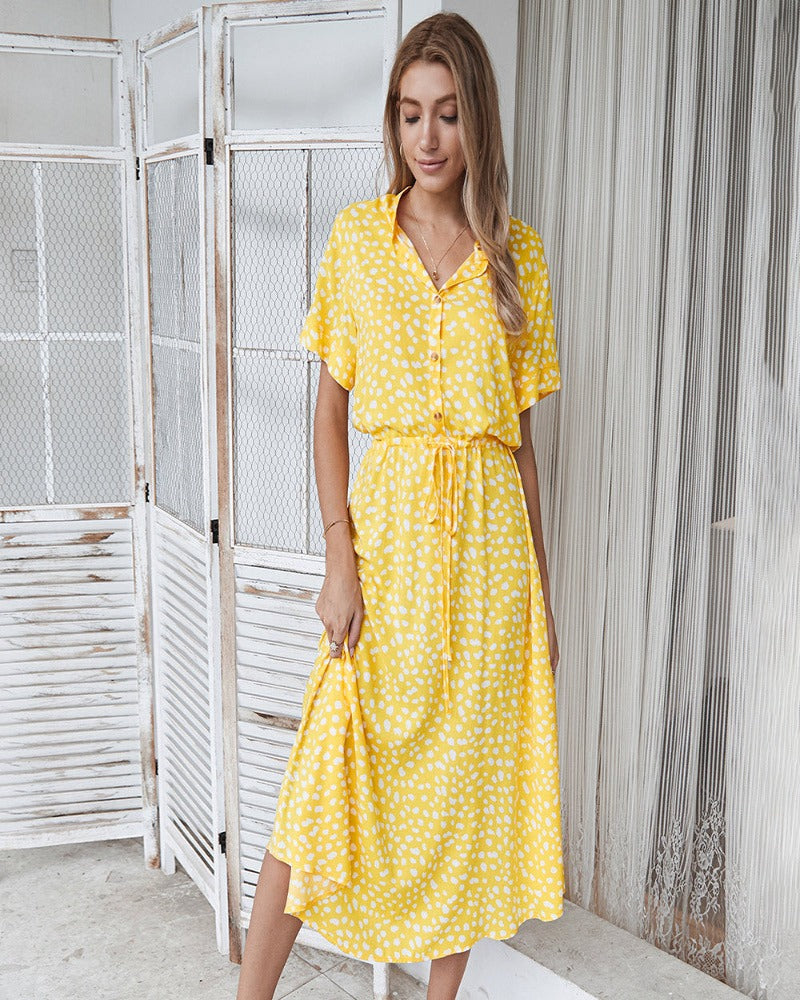 Levoire | Robe chemise pour femmes midi Jaune
