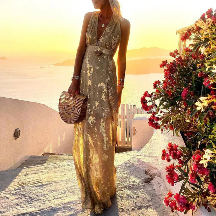 Levoire | Robe d'été à décolleté en V pour femmes longue