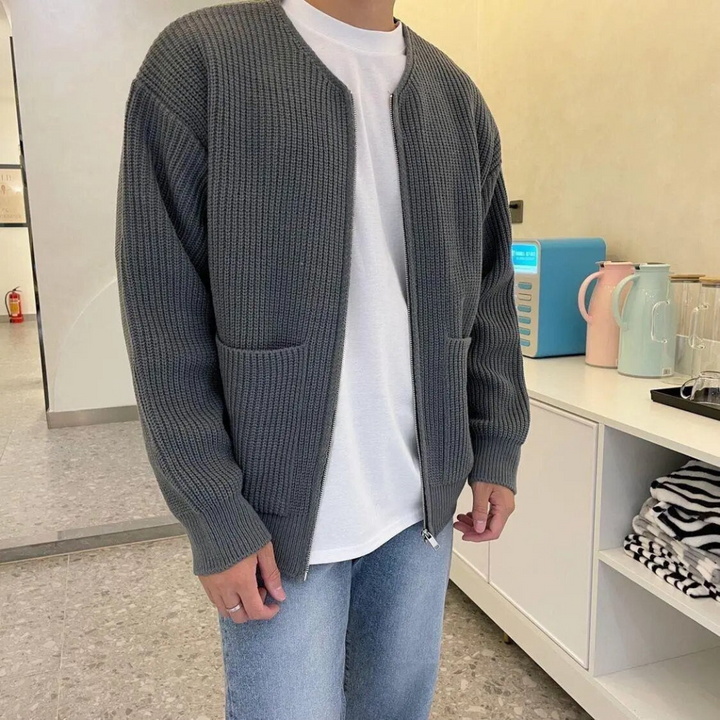 Levoire | Veste en tricot pour hommes avec fermeture éclair