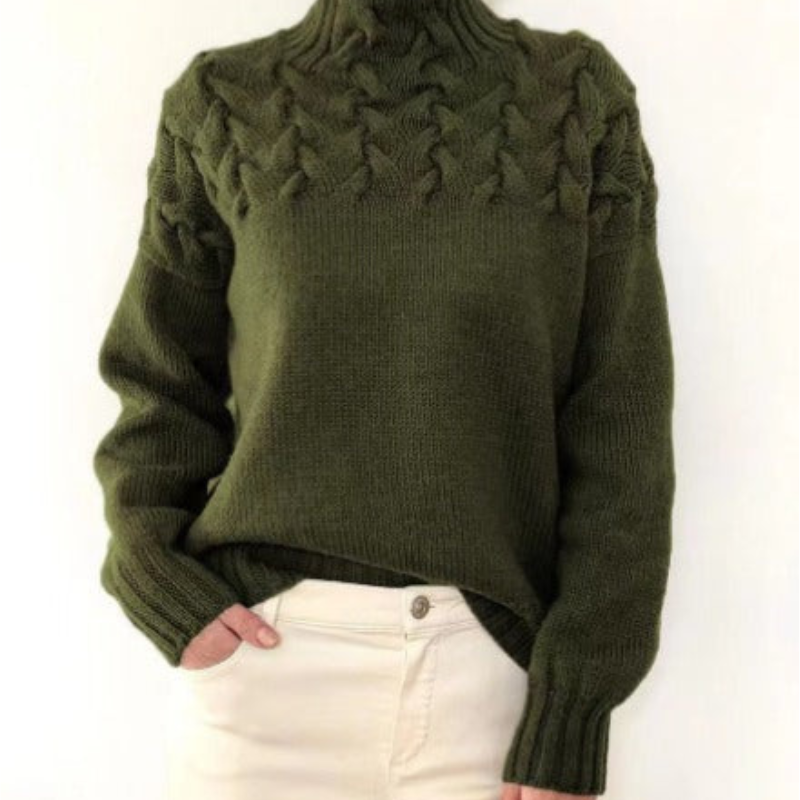 Levoire | Chauffe Pull Femmes Manches Longues Vert foncé