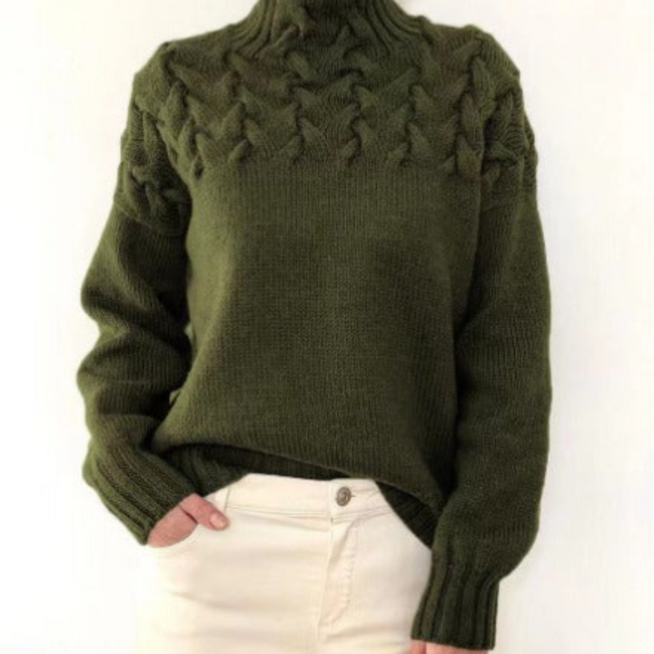 Levoire | Chauffe Pull Femmes Manches Longues Vert foncé