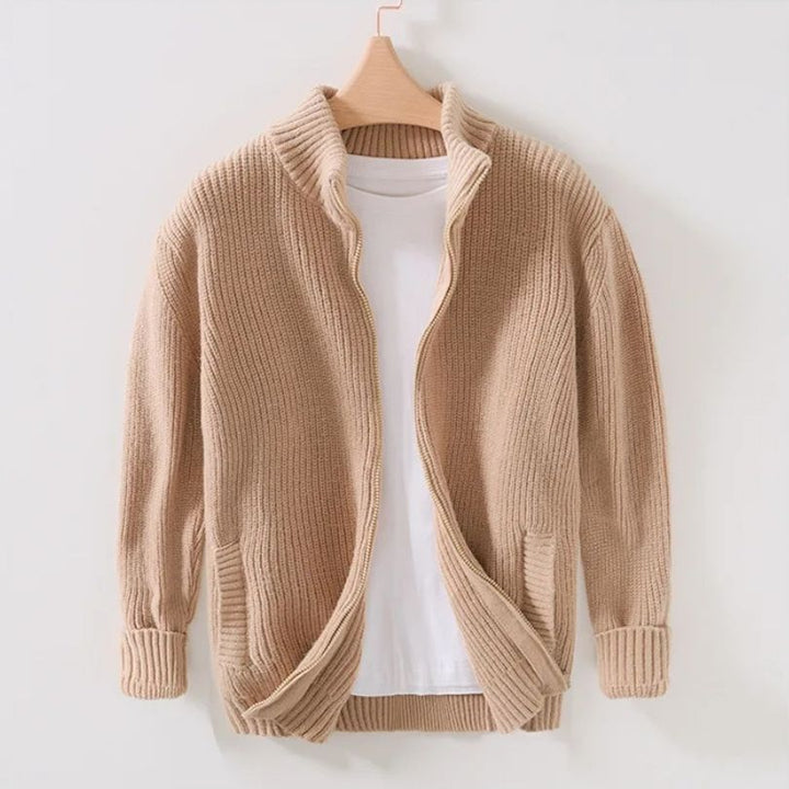 Levoire | Pull Long Manches Chaud Avec Fermeture Éclair Beige