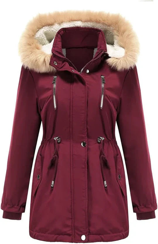 Levoire | Manteau Long Capuche Fausse Fourrure Rot