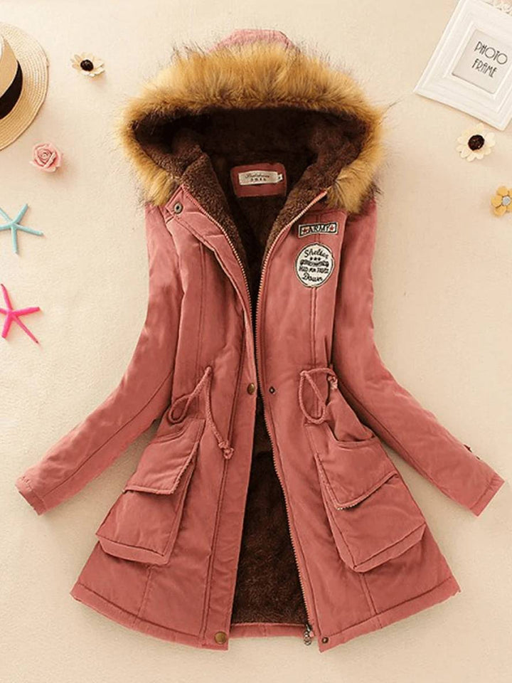 Levoire | Parka Femme En Version Mi-Longue Avec Fermeture Éclair Rouge vif