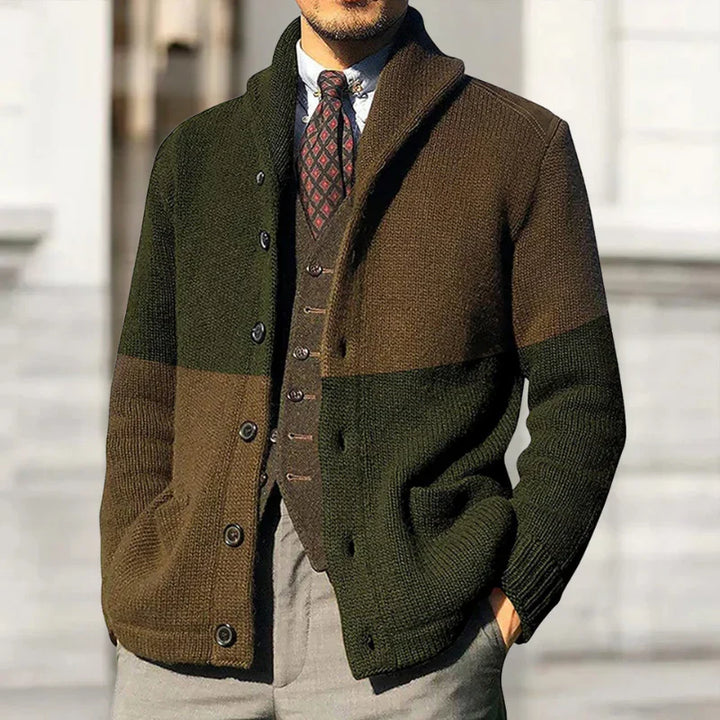 Levoire | Élégant Neuletakki Beige-Vert