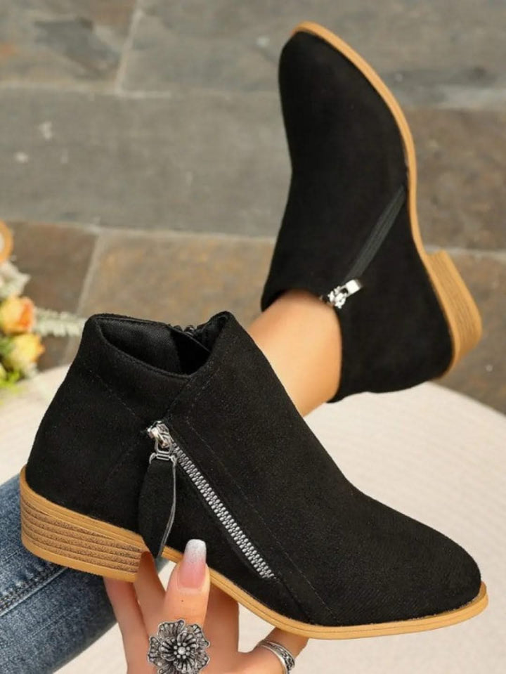Levoire | Fermeture Éclair À La Cheville En Cuir Style Chic Et Confort Inégalé Noir