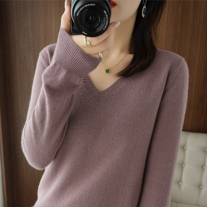 Levoire | Élégant Pull Femmes Occasions Festives Mauve