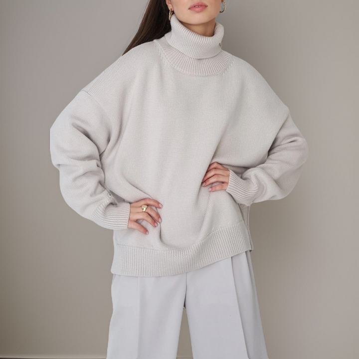 Levoire | Pull à col roulé pour femmes Gris clair