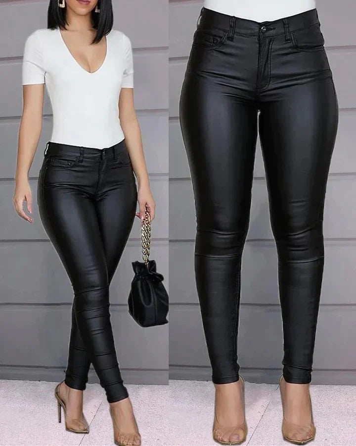 Levoire | Leggings En Cuir Femme Noir