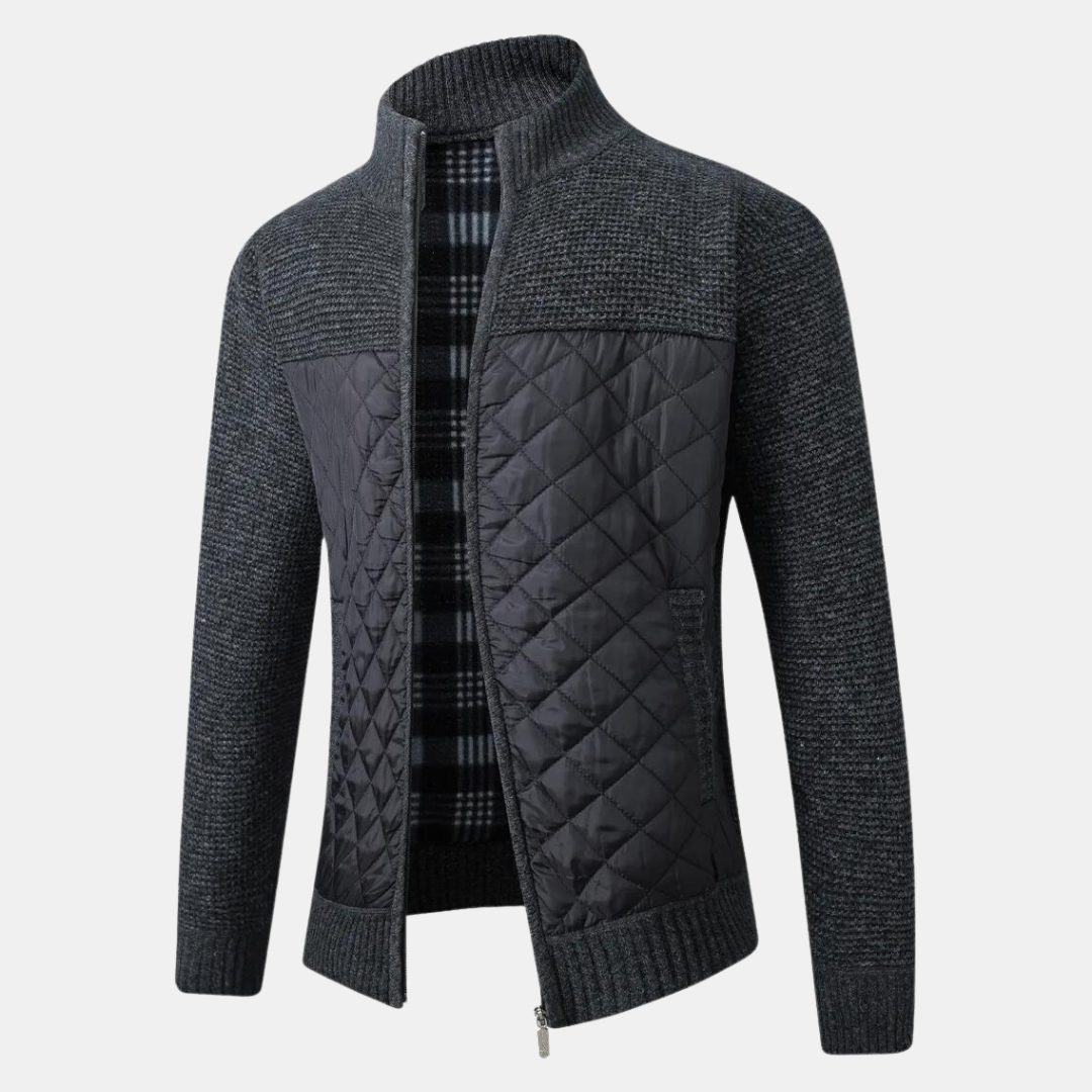 Levoire | Cardigan Avec Col Montant Noir