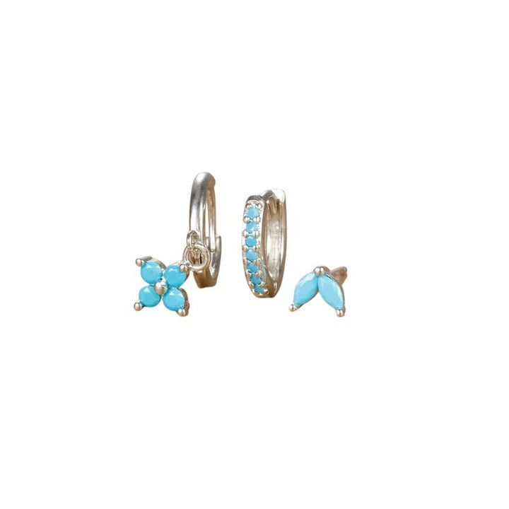Levoire | Boucles D'Oreilles Kukka Rvs Argent Bleu