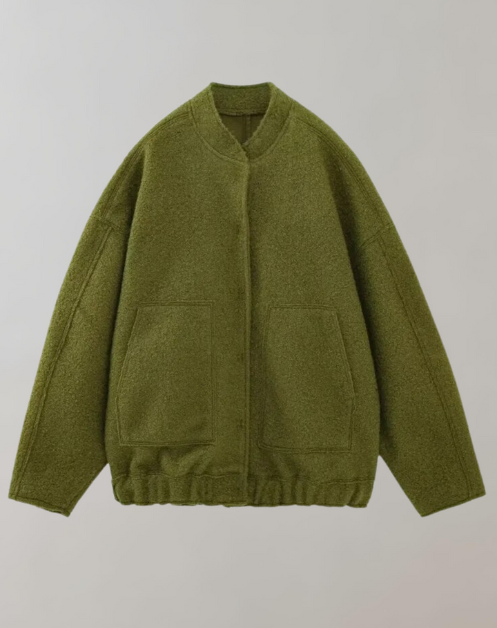 Levoire | Veste Bomber Surdimensionnée À Manches Longues Avec Fermeture À Boutons Vert