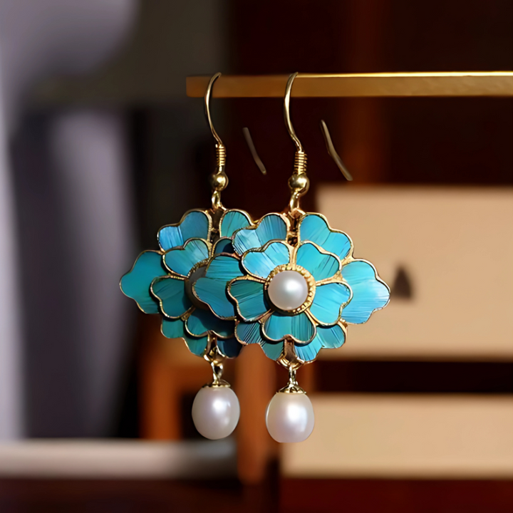 Levoire | Raisin Bleu Boucles D'Oreilles Lotus En Perles
