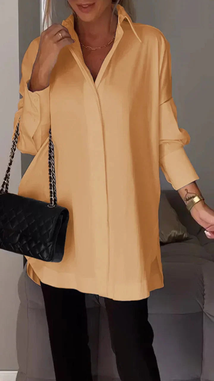 Levoire | Blouse-Chemise Oversize Avec Manches Roulées Orange