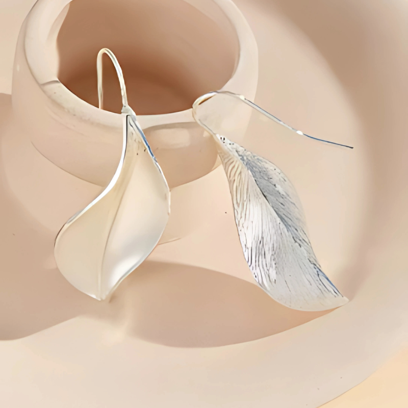 Levoire | Boucles D'Oreilles En Argent En Forme De Feuille Pour La Récolte Du Vin