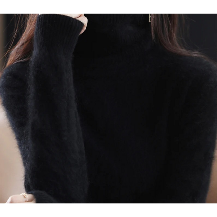 Levoire | Pull à col rond pour femmes Pull en tricot doux, élégant et chaud Noir
