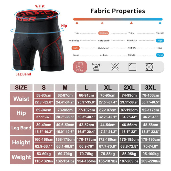 Levoire | Shorts de vélo en mesh respirant avec coussin en gel Shorts de vélo amortissant pour hommes