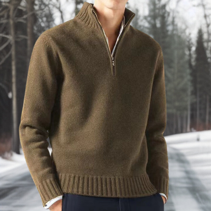 Levoire | Chaud Tricot Pull FR Hommes Marron foncé