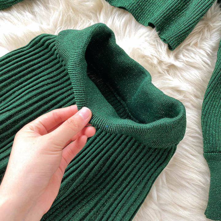 Levoire | Haut De Taille Courte & Jupe Plissée Taille Haute Élastique
