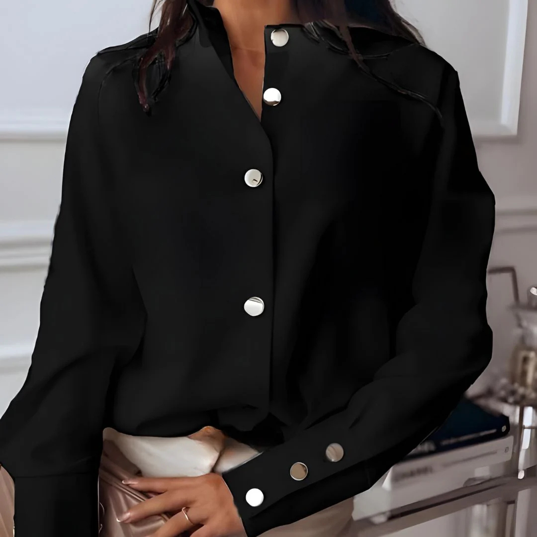 Levoire | Chemise à manches longues avec boutons élégant Noir