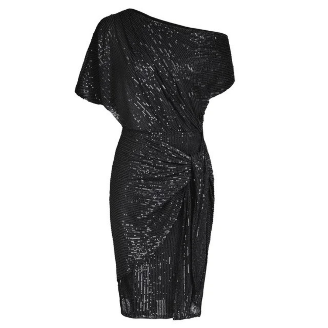 Levoire | Robe élégante en sequins ajustée pour femmes Noir