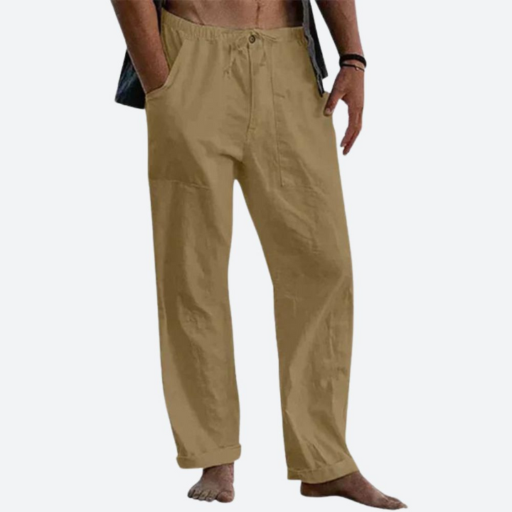 Levoire | Pantalon en lin décontracté pour hommes Pantalon d'été idéal pour hommes Gingembre