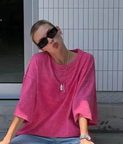 Levoire | T-Shirt En Coton Rétro Pour Femmes Vintage Rosenrot