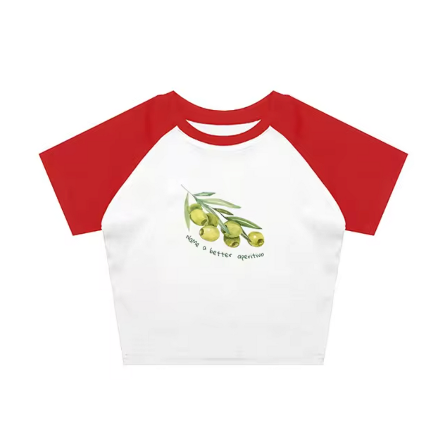 Levoire | Tops Avec Motifs D'Olives Blanc – manches rouges