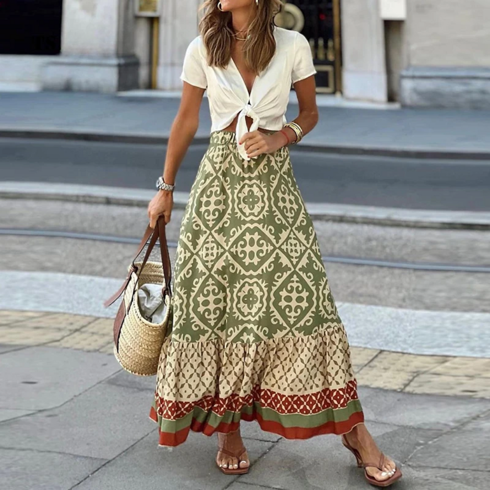 Levoire | Pantalon taille haute géométrique tendance pour un port décontracté