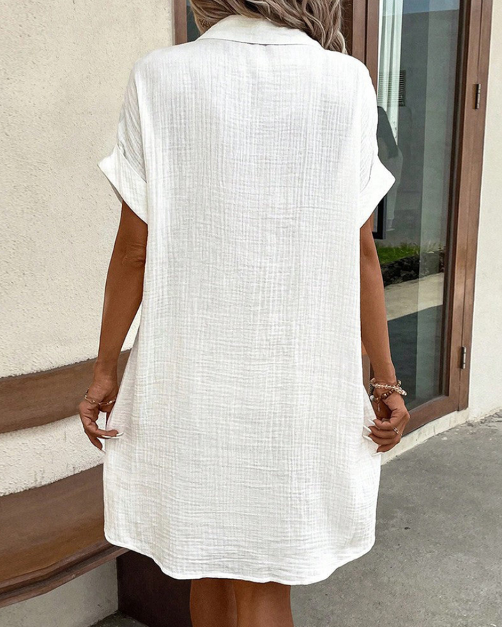 Levoire | Robe Chemise Décontractée Avec Boutons Et Poches Pour Femmes