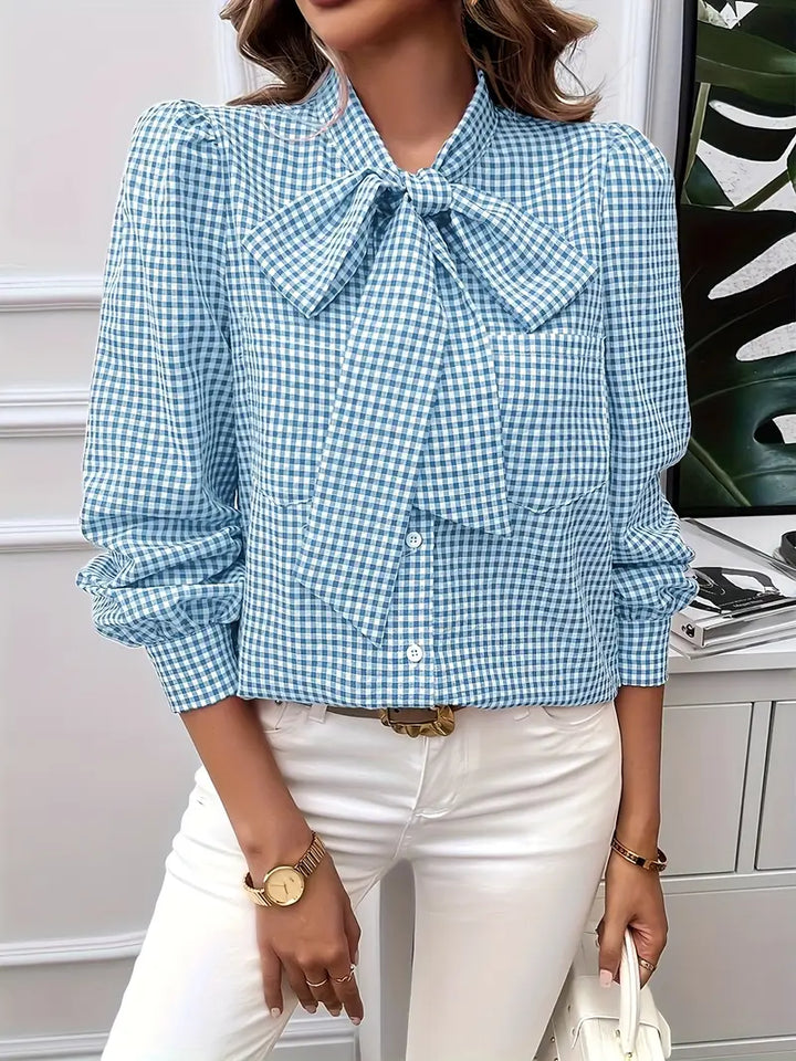 Levoire | Blouse En Coton Avec Nœud Bleu