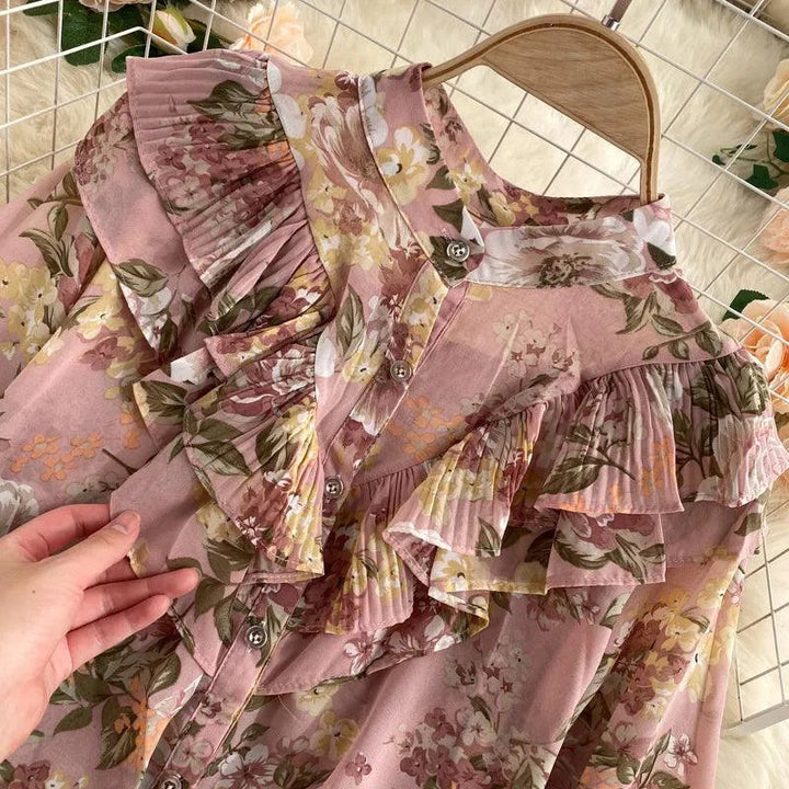 Levoire | Chemisier en chiffon avec des manches bouffantes