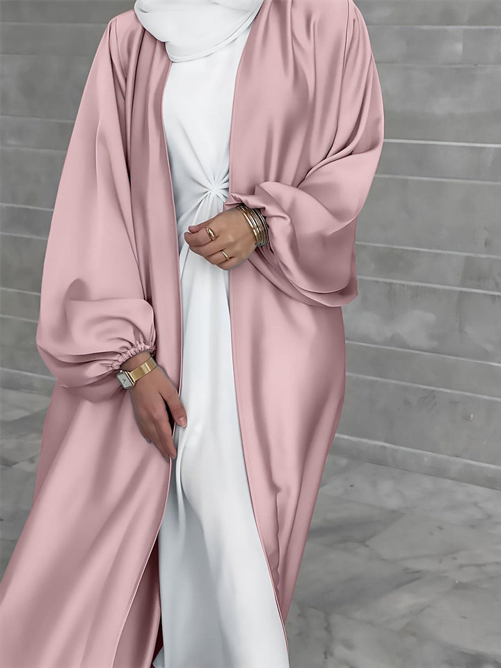 Levoire | Robe Abaya Élégante Avec Ceinture Rose clair gris
