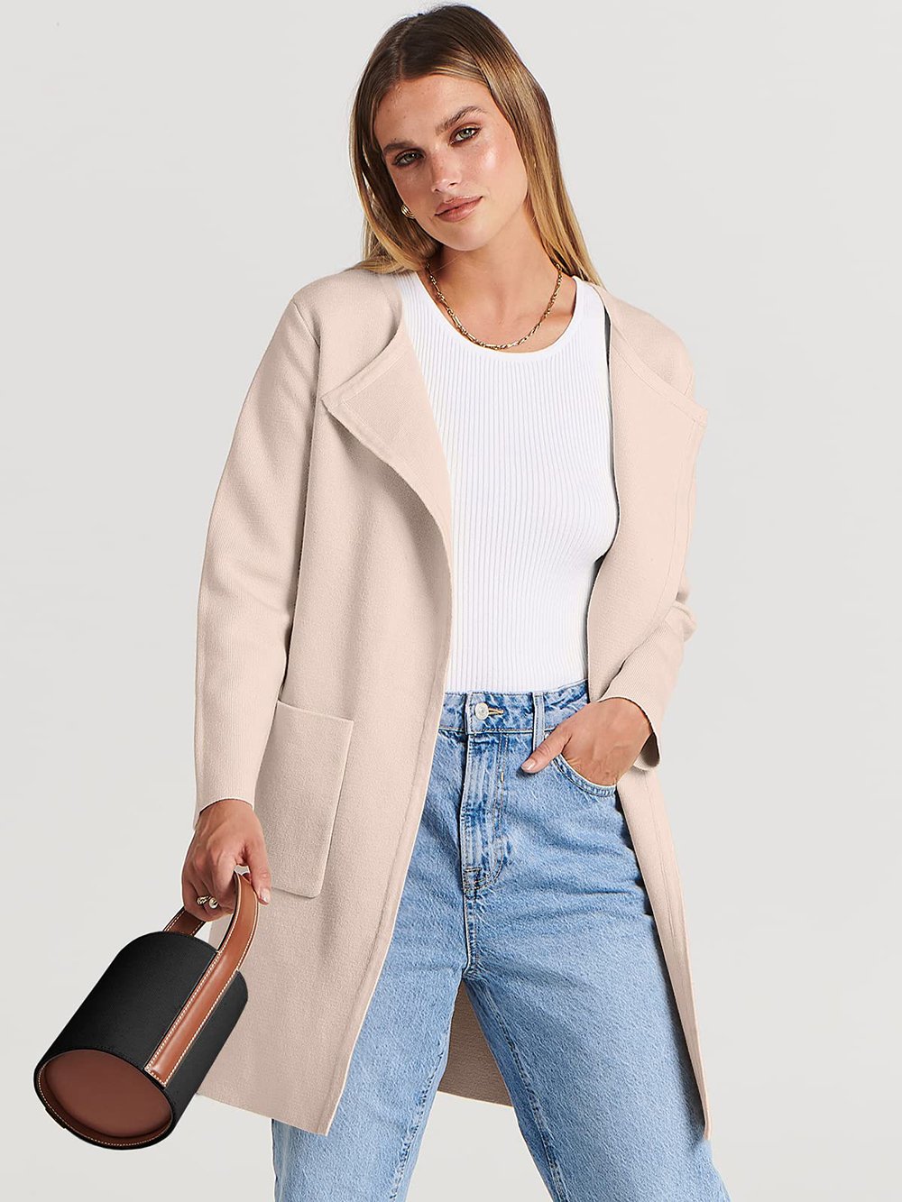Levoire | Nouveau manteau de mode à revers Rose clair