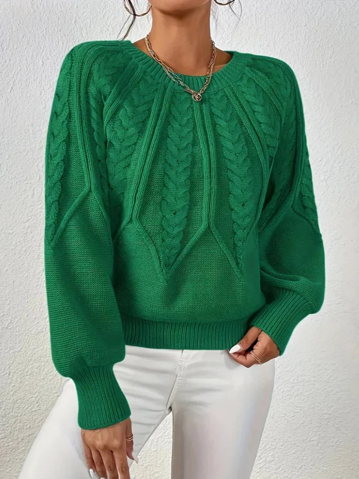 Levoire | Pull Chic En Tricot Tressé Vert