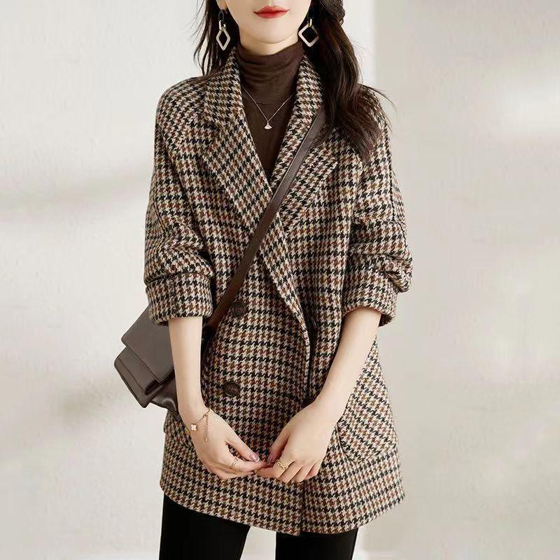 Levoire | Manteau En Laine À Carreaux Khaki