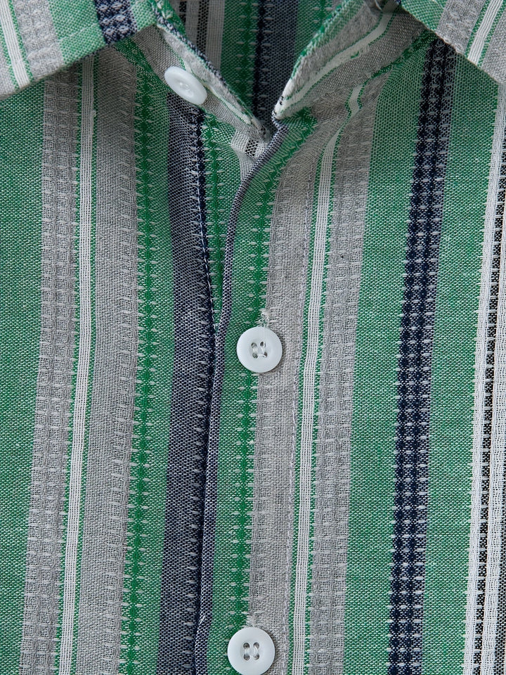 Levoire | Chemise En Coton Lin Rayée Pour Hommes Pour Un Look Décontracté