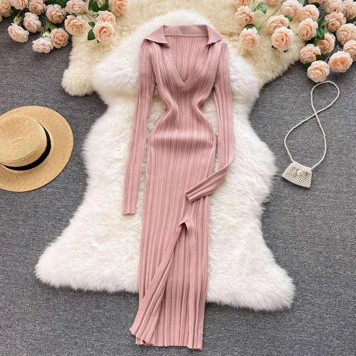 Levoire | Robe à manches longues en tricot extensible Rosa Une taille