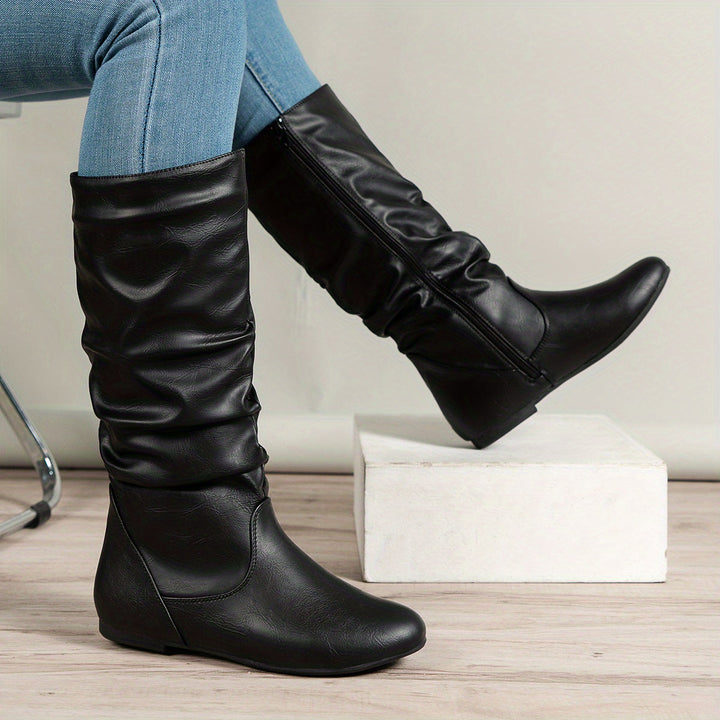 Levoire | Retro Femmes Bottes D'Équitation Avec Fermeture Éclair Noir 40